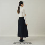 ウールカシミヤ ニットスカート 黒