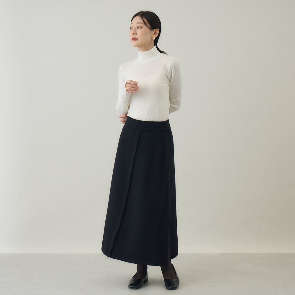 ウールカシミヤ ニットスカート 黒 – kuros.style