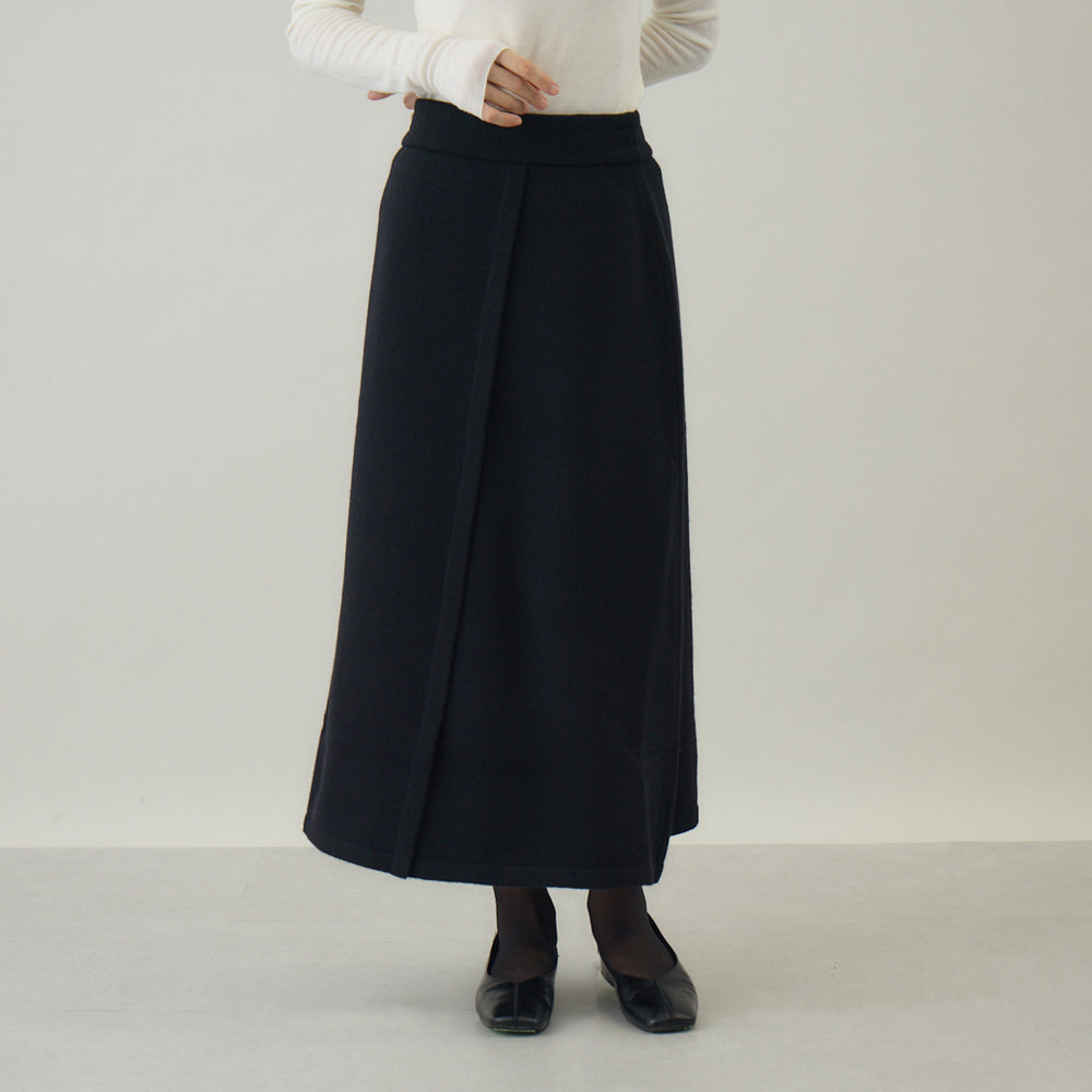 ウールカシミヤ ニットスカート 黒 – kuros.style