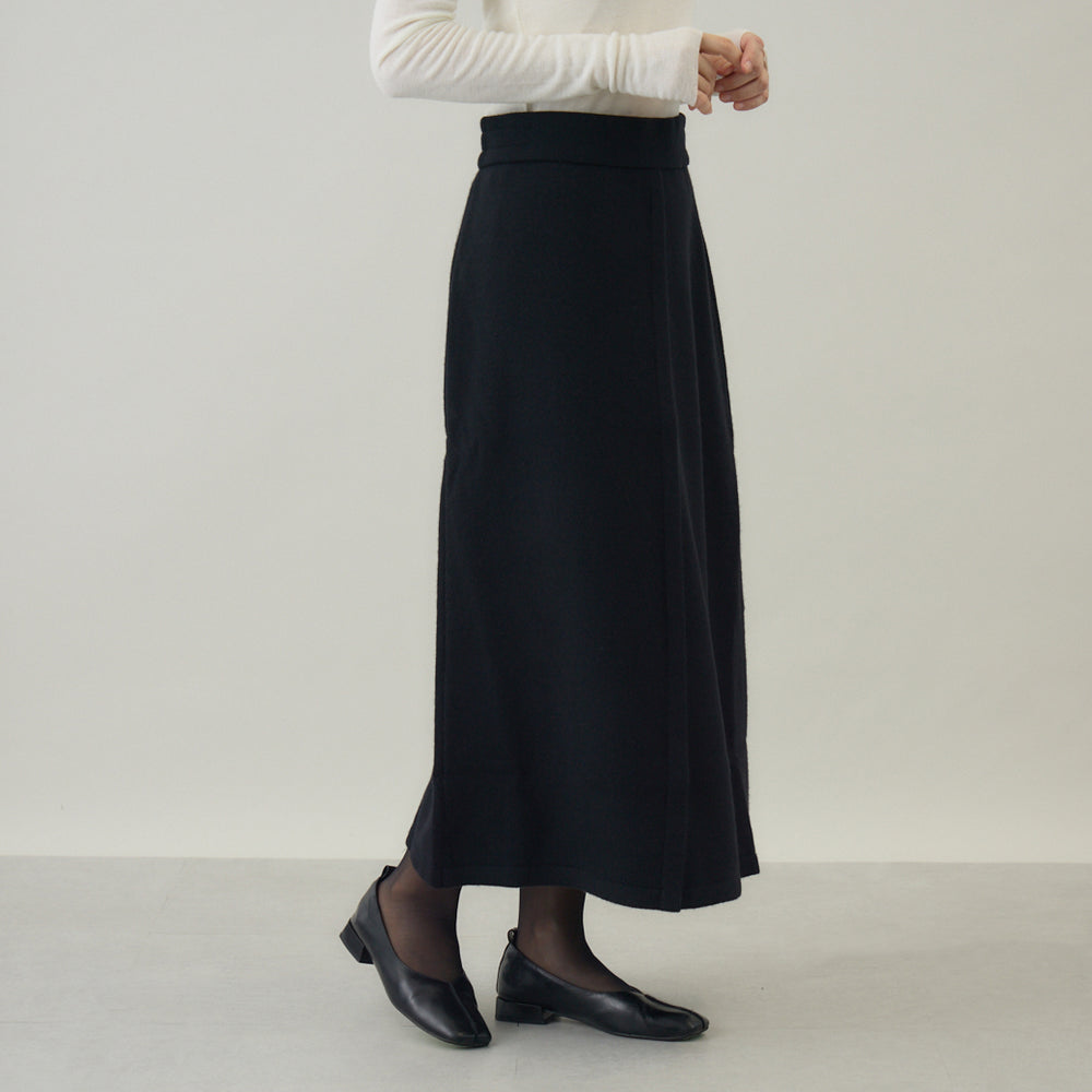 ウールカシミヤ ニットスカート 黒 – kuros.style