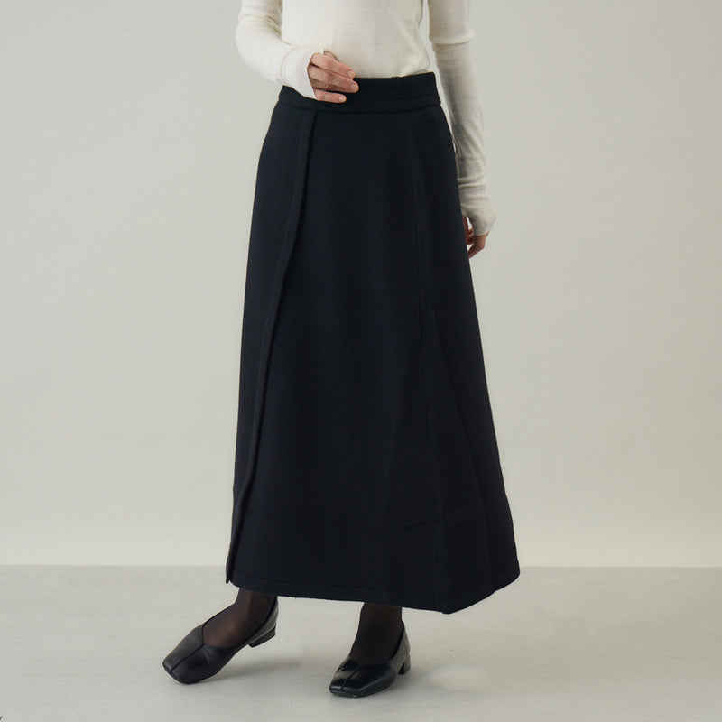 ウールカシミヤ ニットスカート 黒