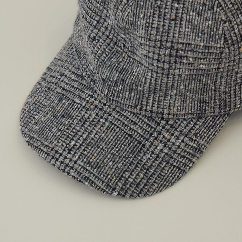 【Nine Tailor × kuros’別注】ウールシャギーキャップ｜チェック柄 日本製