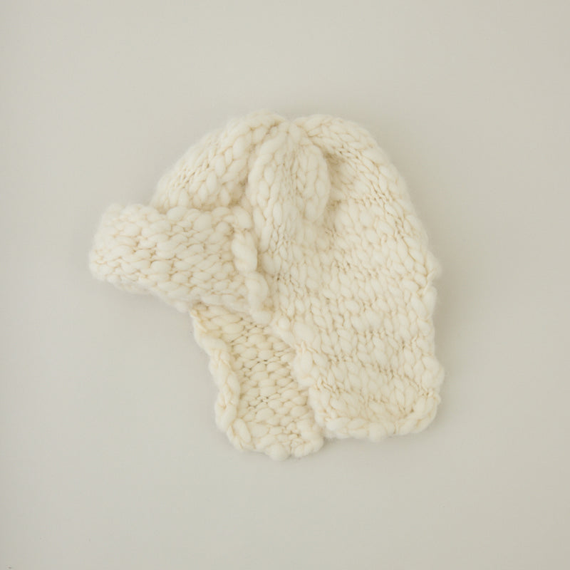 あったか耳付きニット帽｜手編み ウール100％ 日本製