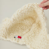 あったか耳付きニット帽｜手編み ウール100％ 日本製