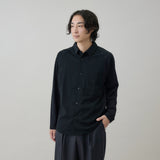 PLATING STITCH COTTON JERSEY SHIR/ BLACK | 日本製 メンズ