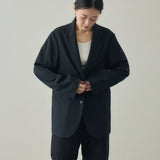 【kuros’オリジナル】リラックスフィット シングルテーラードジャケット | ストレッチ 日本製 男女兼用