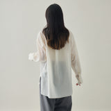 【kuros'オリジナル】スリットシースルーシャツ｜シアー ドライタッチ レディース