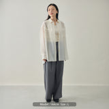 【kuros'オリジナル】スリットシースルーシャツ｜シアー ドライタッチ レディース