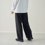 【kuros'オリジナル】イージーワイドタックパンツ | ウエストゴム オールシーズン可 男女兼用