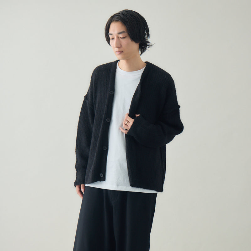 モヘアニットカーディガン｜モヘア混 ゆったり ユニセックス