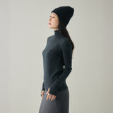 【kuros’オリジナル】ウールタートルネックロングTシャツ｜ ウール100％ 日本製 レディース