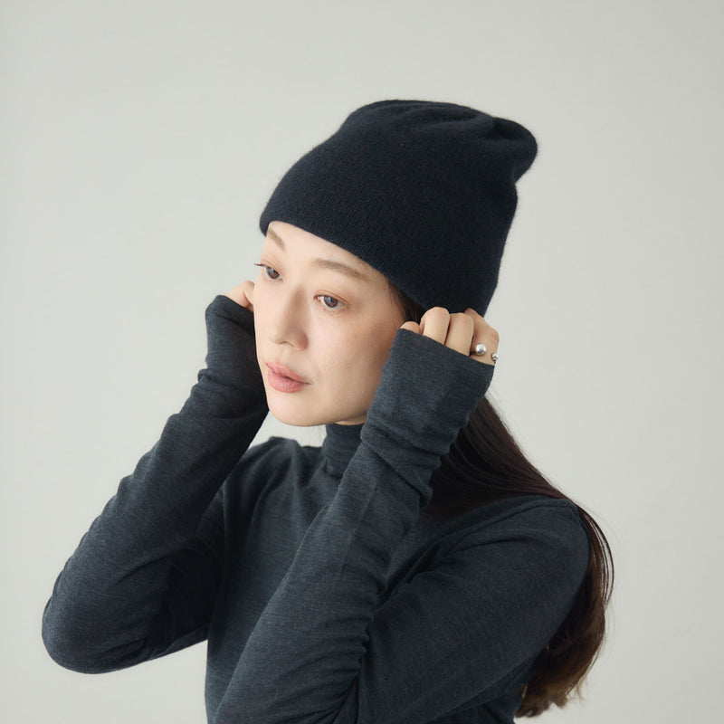 ベビーアルパカ混ニット帽｜ビーニー kuros’別注色 日本製