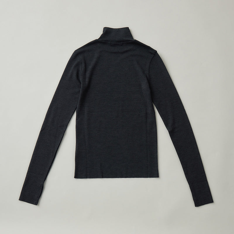 【kuros’オリジナル】ウールタートルネックロングTシャツ｜ ウール100％ 日本製 レディース