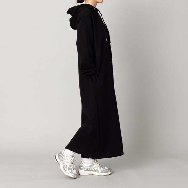 COTTONY HOODIE DRESS ブラック