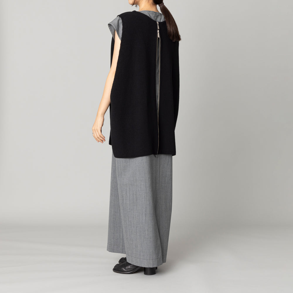 コットンリネン ニットベスト 黒 – kuros.style