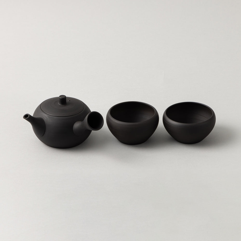 SALIU 凌 RYO 常滑焼 急須 湯呑み 黒 3点セット 箱入り – kuros.style