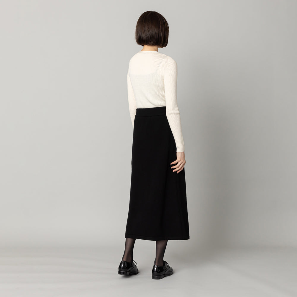 ウールカシミヤ ニットスカート 黒 – kuros.style