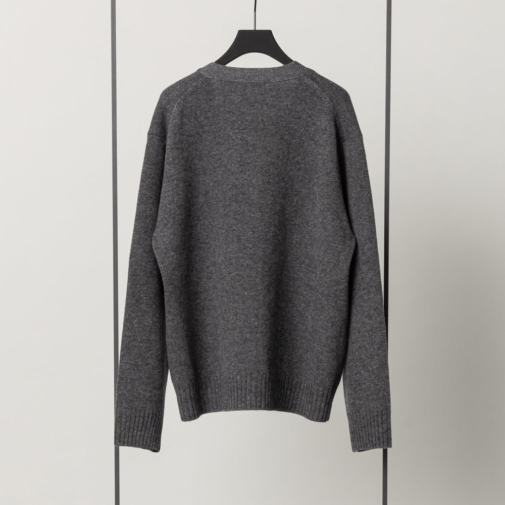 madameH closetウールVネックカーディガングレー40 美品