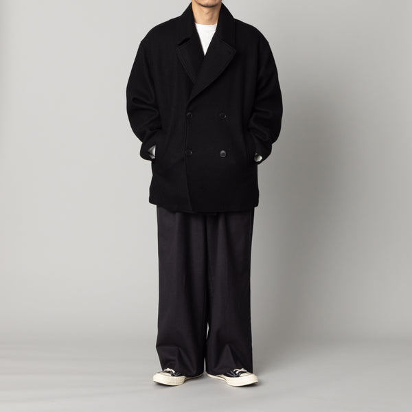 リサイクルウール ピーコート - ブラック – kuros.style