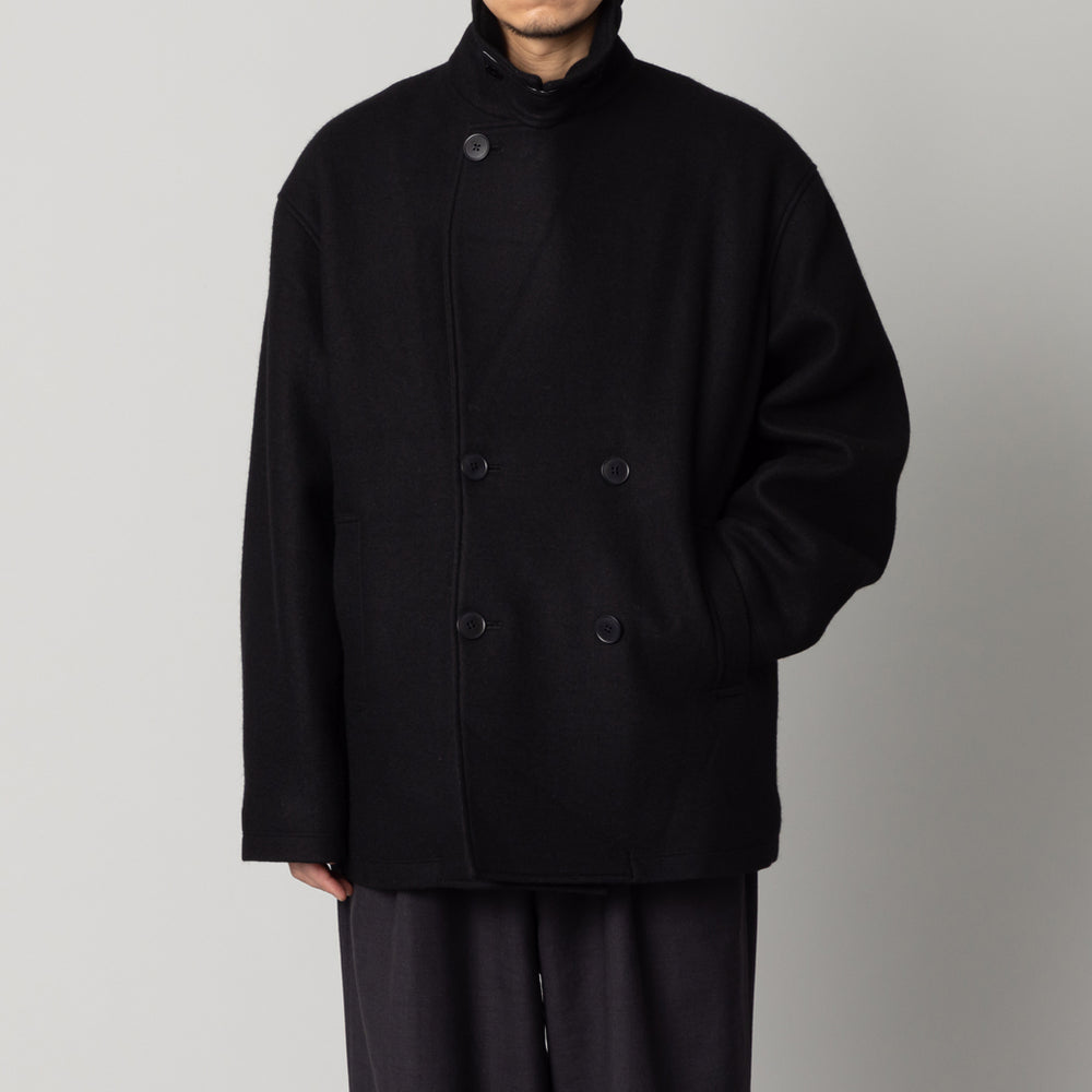 リサイクルウール ピーコート - ブラック – kuros.style