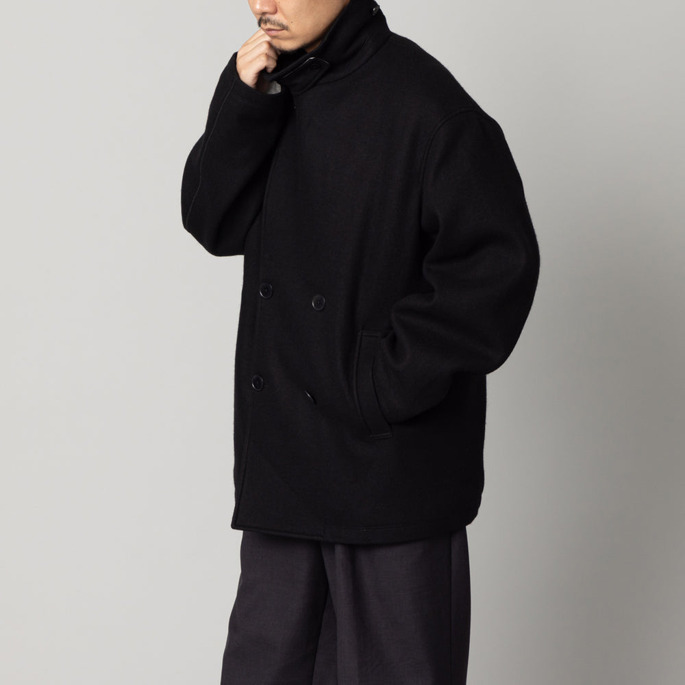 リサイクルウール ピーコート - ブラック – kuros.style
