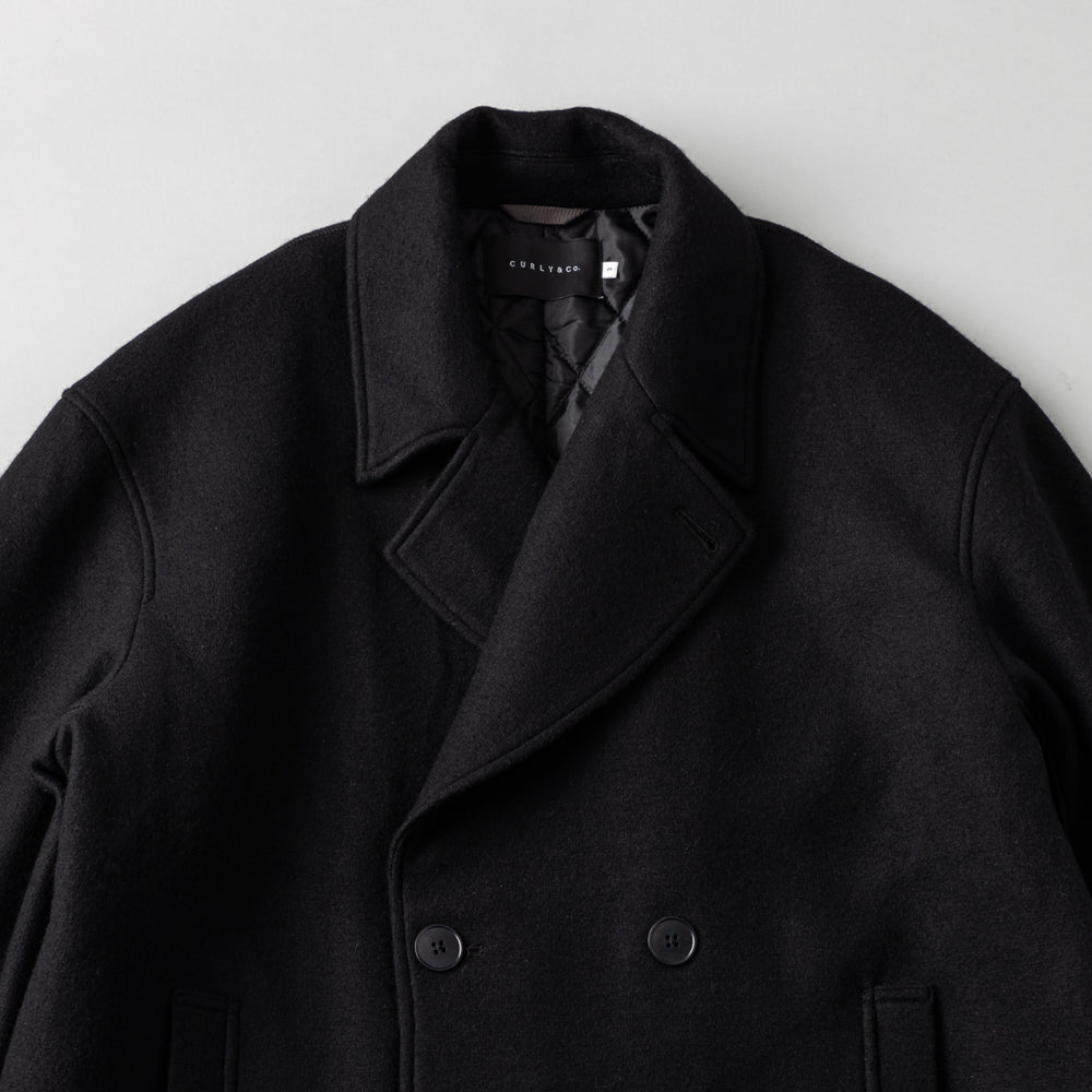 リサイクルウール ピーコート - ブラック – kuros.style