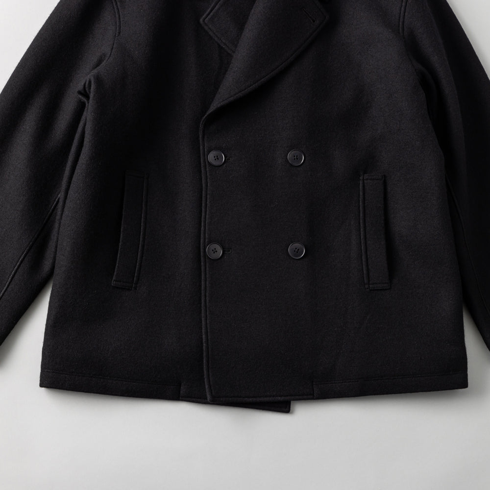 リサイクルウール ピーコート - ブラック – kuros.style