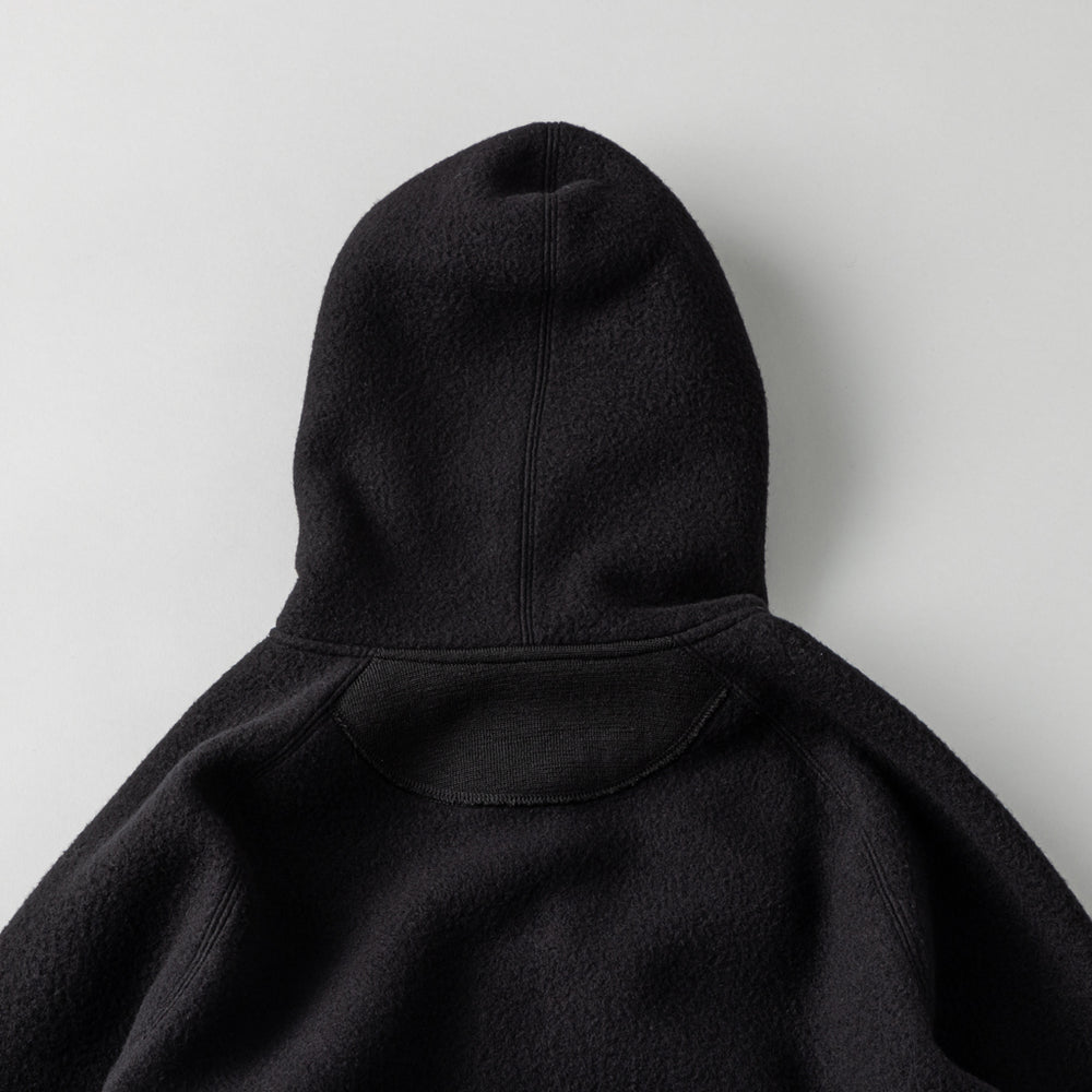 起毛ウールダンボールニット ジップアップフーディー 黒 – kuros.style