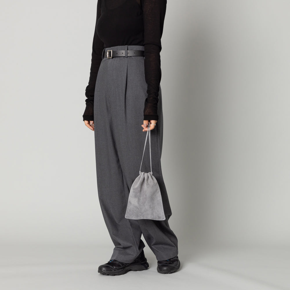 スエード巾着 Suède drawstring bag スモーキーグレー – kuros.style