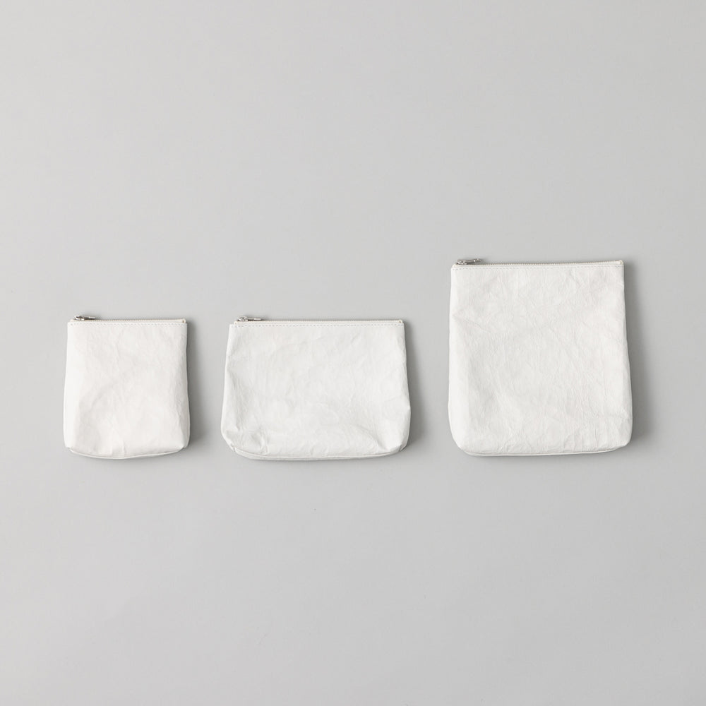 レザージップポーチ タテ型 Zip pouch D MT 白 – kuros.style