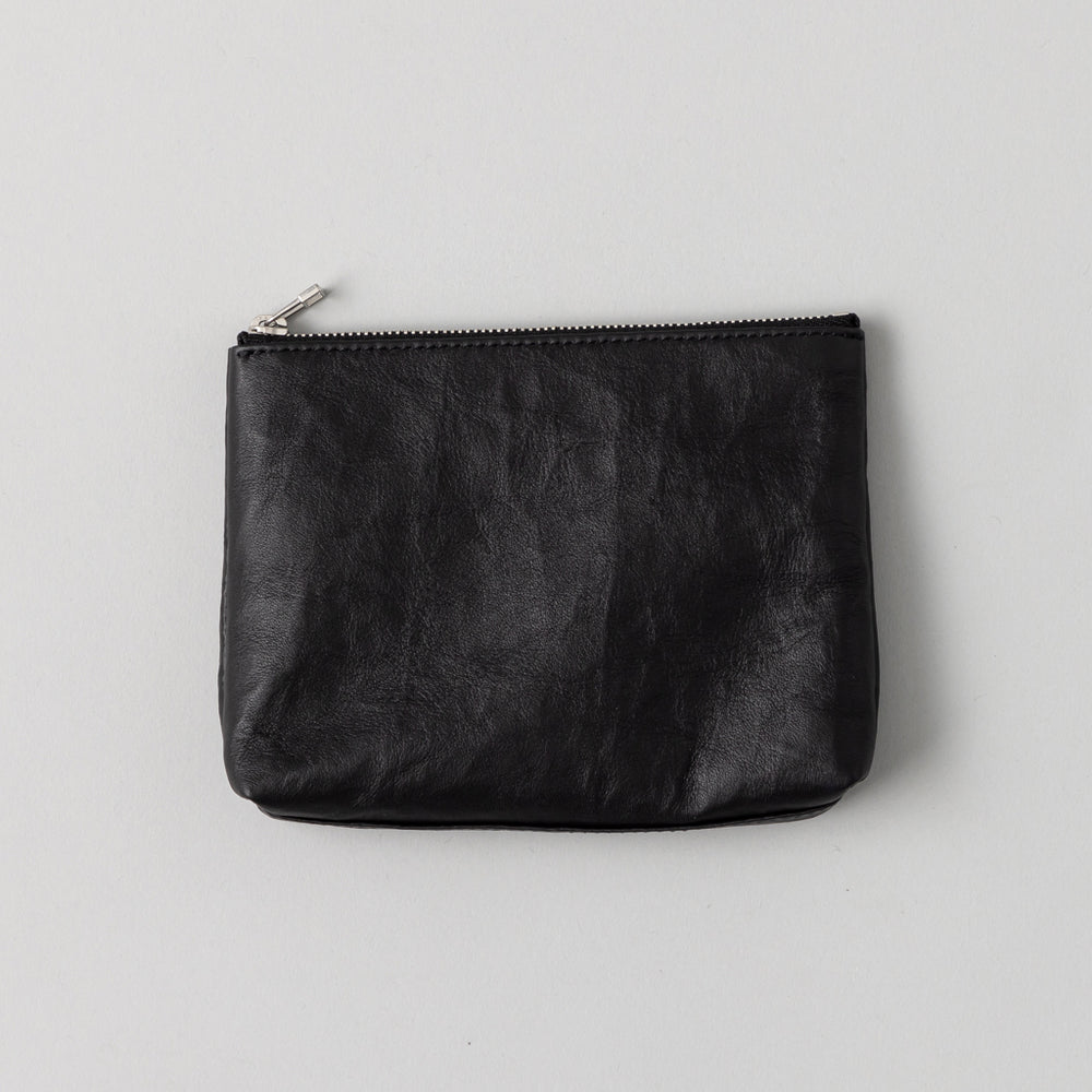 レザージップポーチ ヨコ型 Zip pouch D MY 黒 – kuros.style