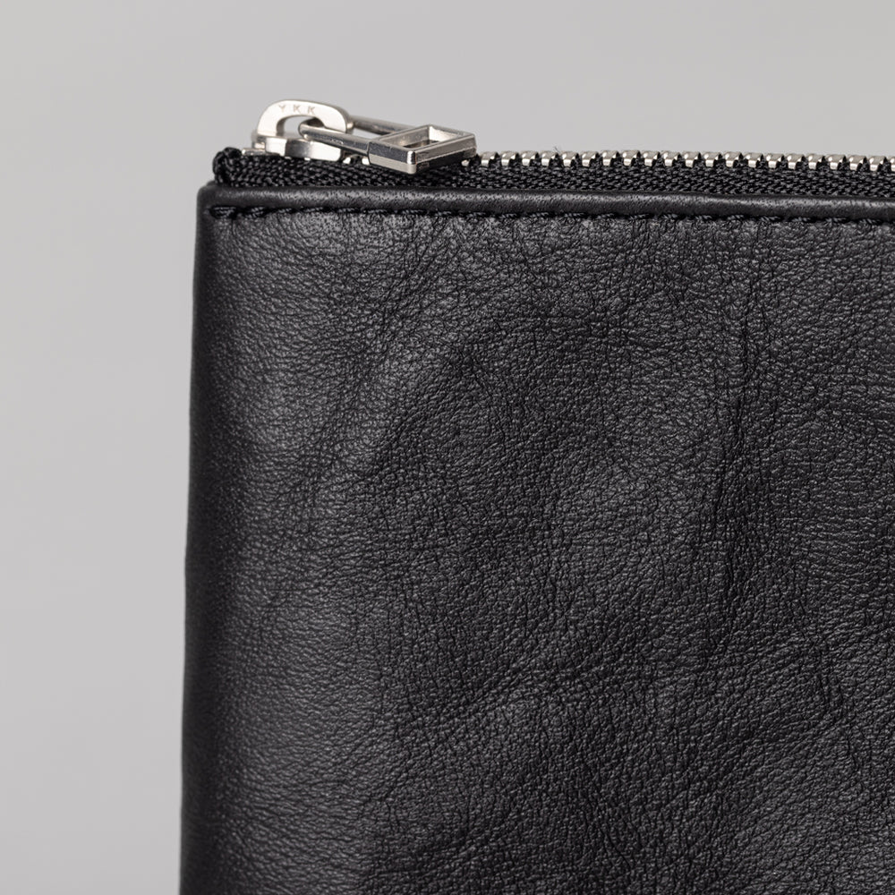 レザージップポーチ ヨコ型 Zip pouch D MY 黒 – kuros.style