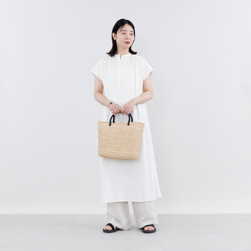 【新品未使用】カゴ風バッグ　生成り ラフィア マルシェ カゴバッグ ナチュラル M – kuros.style