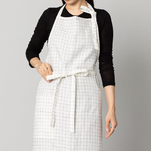 LINEN&DECOR× kuros'別注品】GRID フルエプロン オフホワイト – kuros
