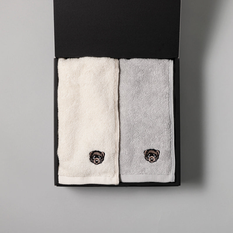 kuros'オリジナル】ふんわり甘撚り 刺繍 フェイスタオルギフトセット