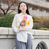 【kuros'オリジナル】スリットシースルーシャツ｜シアー ドライタッチ レディース