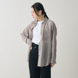 【kuros'オリジナル】スリットシースルーシャツ｜シアー ドライタッチ レディース
