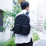 ふかふか塩縮ナイロンリュック 黒 豊岡製