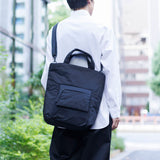 ふかふか塩縮ナイロン 2WAYショルダーバック 黒