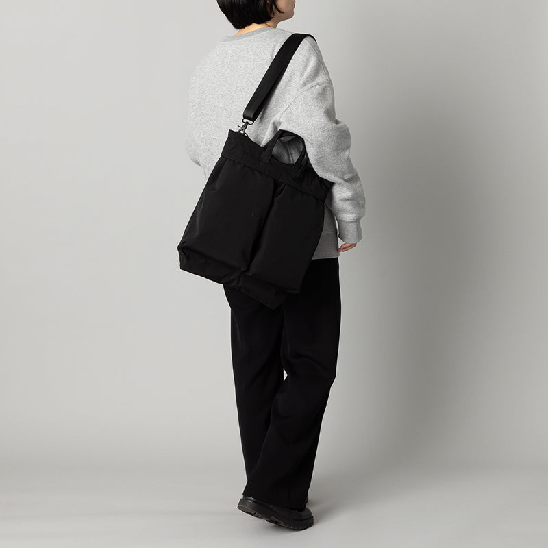 【斜め掛け｜通勤・通学・旅行】ソフトヘルメットバッグS ブラック