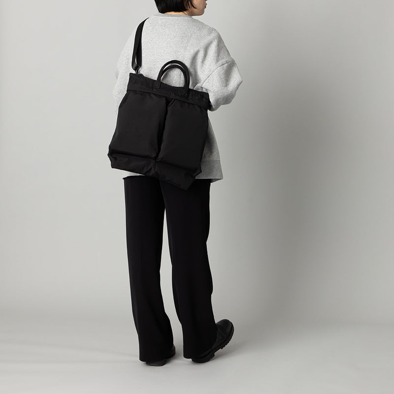 【斜め掛け｜通勤・通学・旅行】ソフトヘルメットバッグS ブラック