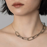 oval_half necklace (S) ブラック