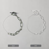 oval_half necklace (S) クリア