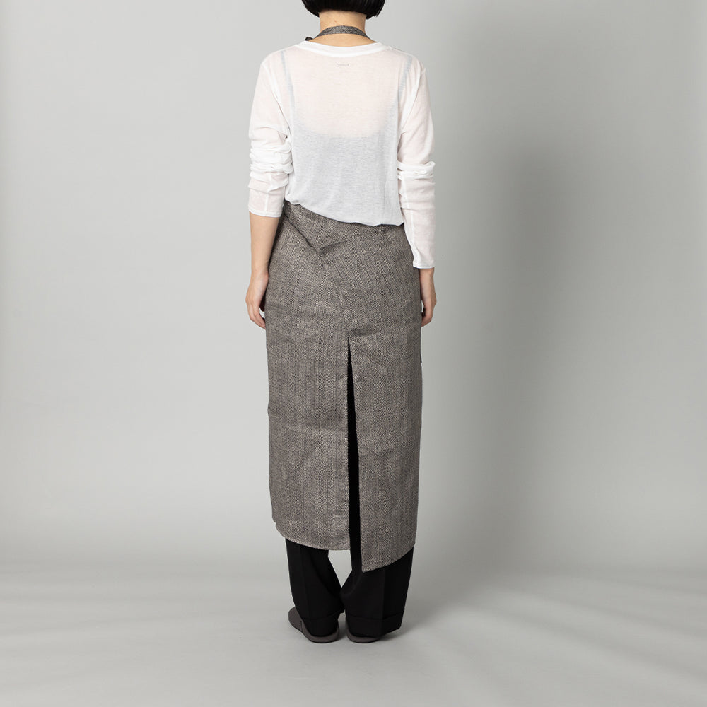 ヘリンボーンエプロン　検索リネンクウネル料理家 LINEN&DECOR× kuros'別注品 ヘリンボーンエプロン – kuros.style