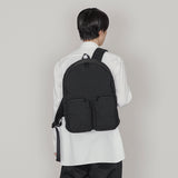 ふかふか塩縮ナイロンリュック 黒 豊岡製