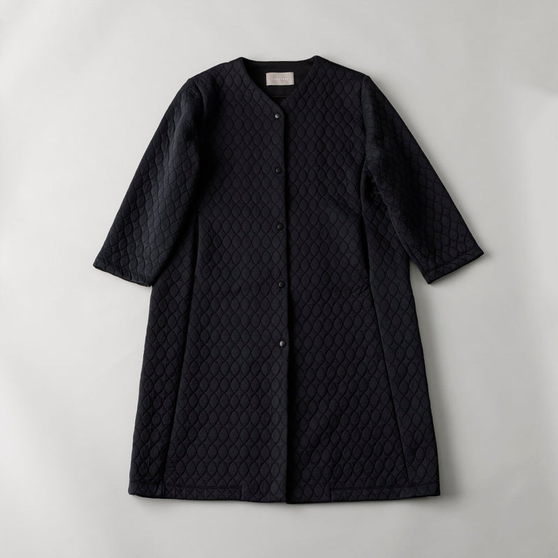 キルティングジャカードカーディコート｜ 軽量 イージーケア レディース