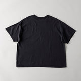 LOGO S/S TEE-BLEACH｜綿100％ ユニセックス 黒