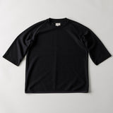 SEED STITCH KNIT TEE｜吸水速乾 ユニセックス  黒