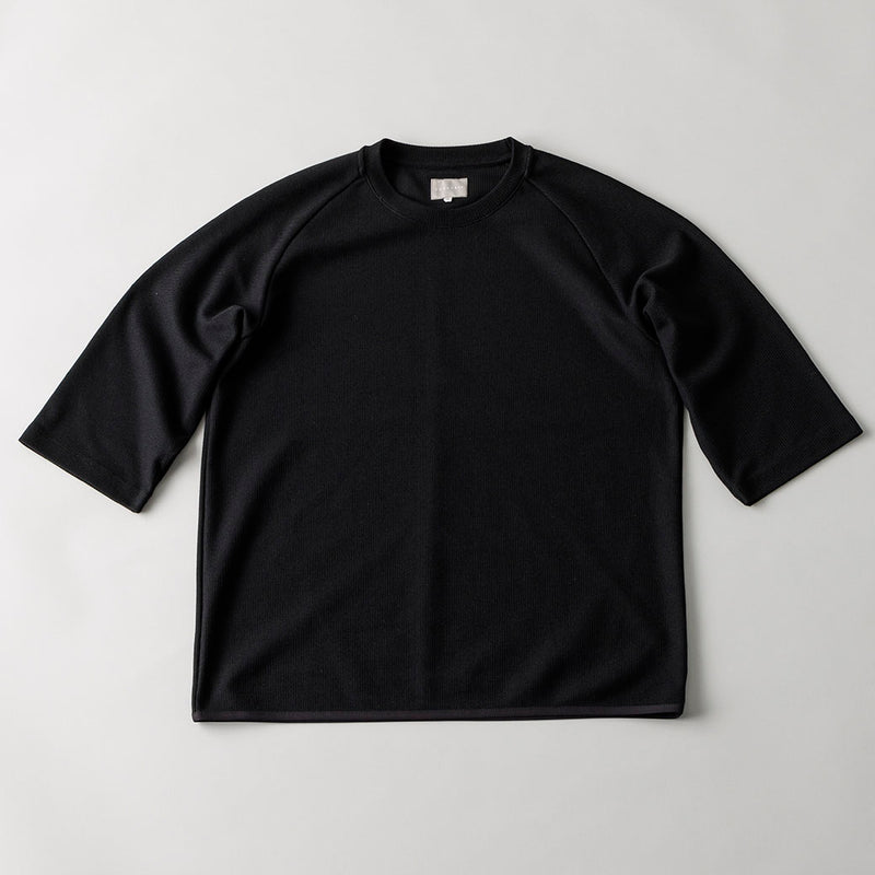 SEED STITCH KNIT TEE｜吸水速乾 ユニセックス  黒