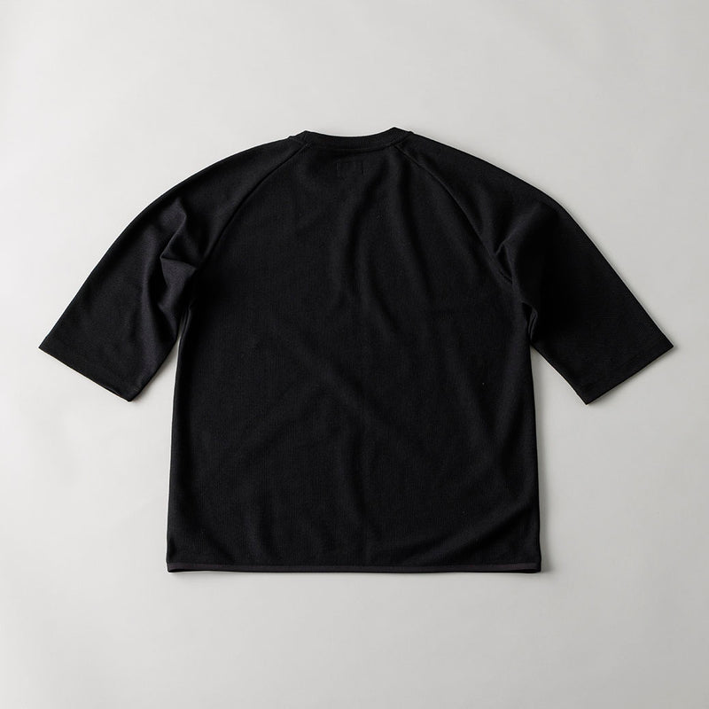 SEED STITCH KNIT TEE｜吸水速乾 ユニセックス  黒